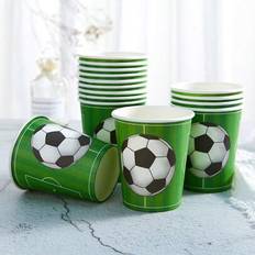 Shein 9oz Football Themed Disposable Paper Cups
