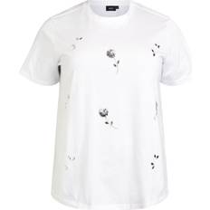 Zizzi T-shirts Zizzi T-shirt vSadie S/S Straight Tee - Vit