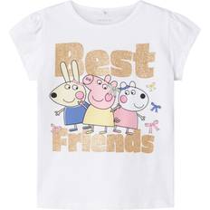 Guld T-shirts Name It Amanda Peppa T-shirt - Royalblå/Guld/Lyserød/Hvid
