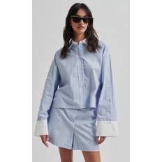 Second Female Dame Skjorter Second Female Alanis Combi Shirt - Light Blue Stripe