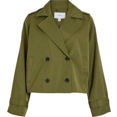 Grøn - Trenchcoats Frakker Vila Viaddison L/S Short Trenchcoat - Khaki Green
