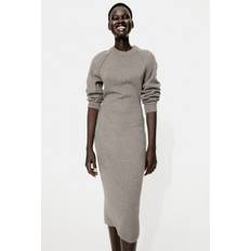 H&M Knitted Bodycon Dress - Brown