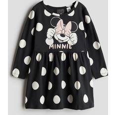 Children's Clothing H&M Girls Grey Printed Cotton Dress - Grey