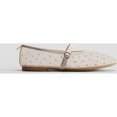 White Ballerinas Children's Shoes H&M Embellished Mesh Ballet Pumps - White