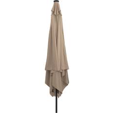 vidaXL Fyrkantigt Trädgårdsparasol med LED-lampor 295x245 cm Taupe