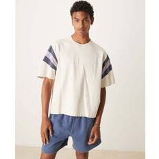 Abercrombie & Fitch T-shirts Abercrombie & Fitch Premium Short Sleeve Contrast Stripe Football T-Shirt White
