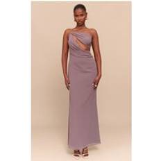 PrettyLittleThing Mushroom Chiffon Cut Out Draped Maxi Dress