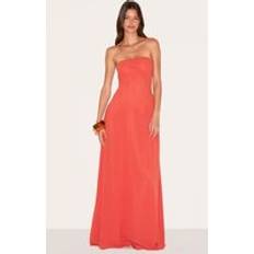 PrettyLittleThing Rust Chiffon Bandeau Maxi Dress - Orange