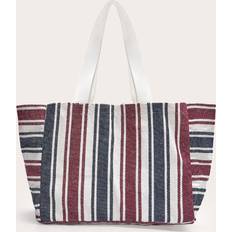 Blåa - Dam Strandväskor PrettyLittleThing Striped Beach Bag - Multi
