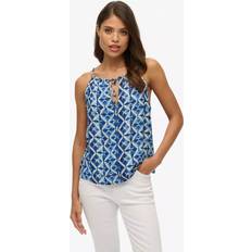 Superdry Tank Tops Superdry Beach Geometric Cami Top - Blue