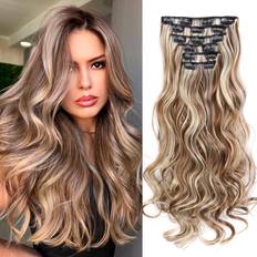 Temu 6 Pcs Long Wavy Clip-in Hair Extensions
