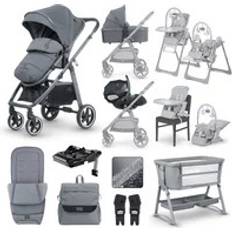 Miniuno VenToura Bundle Package with Stay Close Crib & Yumo MultiPlus Highchair - Anthracite (Travel system)
