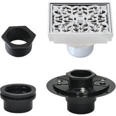 Floor Drains Kingston Brass Watercourse 4-Inch Square Shower Drain 2.75 H x 3.94 W x 3.94 D in Gray