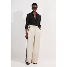 Karen Millen Trousers & Shorts Karen Millen Lace Trim Insert Woven Trouser - Brown