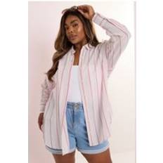 Viscose Shirts Yours Stripe Linen Shirt - Pink