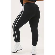 Elastane/Lycra/Spandex Tights & Stay-Ups Yours Side Stripe Active Leggings - Black/White