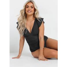 Black Swimsuits Yours Frill Sleeve Swimsuit - Black