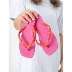 Pink - Women Flip-Flops Havaianas Square Toe Boho Flip Flops - Pink