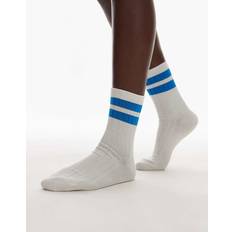 & Other Stories Underwear & Other Stories Ribbed Socks With Blue Contrast Cuff White