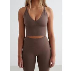 aim'n Macchiato Shape Seamless Cross Back Bralette - Brown
