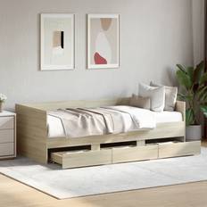 Hashtag Home Daybed With Drawers Natural Small Single Frame Bed