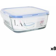 Transparent Food Containers LAV Hermetic Blue Transparent Lunch Box 1.15L 8 Units Food Container