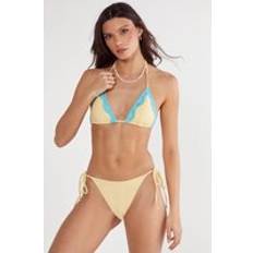 Yellow Bikini Sets Nasty Gal Womens Contrast Lace Triangle Bikini and Skirt Set - Yellow