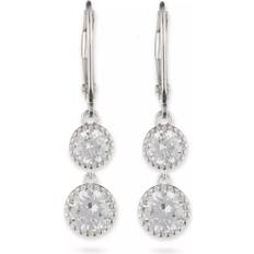 Lauren Ralph Lauren Double Crystal Drop Earrings - Silver