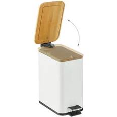 Relaxdays Badsoptunna 5 Liter Metall Papperskorg Vit