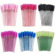 Shein 300pcs 100pcs 50pcs High Quality Disposable Eye Black Brushes - Soft, Gentle, Precise Eyelash Extension, Eyebrow And Makeup Brushes, Suitable For Normal Skin - No Fragrance, ABS Plastic Rod, Palm Brush Design, Easy To Use - Mom's Eye Makeup Set