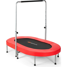 Trampolines Costway Foldable Double Mini Kids' Fitness Trampoline Red