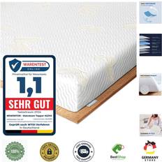 Matratzenschutz Newentor Hochwertiger 140x200 cm Matratzen Topper mit 2-schicht gel und komfortschaum - Weiß Matratzenschutz (200x140cm)