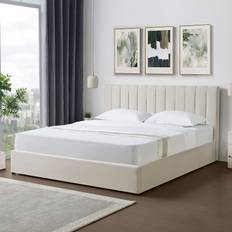 Evelynne Fabric 180cm Superking Ottoman - Beige