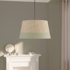 Green Shades GoodHome Bellbird Green & Natural Round Lamp D 38 cm Shade