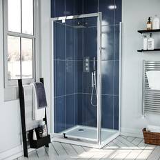 Showers Nes Home Pivot Door Shower Enclosure 900 x 800mm Chrome