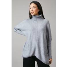Grey Capes & Ponchos Principles Pocket Detail Roll Neck Poncho - Grey