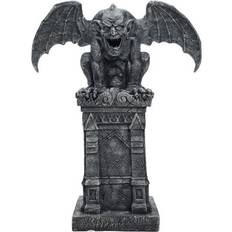 Skeletons Haunted Hill Farm 3.2-Ft Tall Motion-Activated Gargoyle Premium Halloween Prop Black/Gray 43 H x 35 W x 15 D