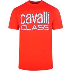 Cavalli Class Men's Bold Floral Logo T-Shirt - Red