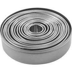 Bakeware Sodial 14 Pcs Round Biscuit Set Stainless Steel Mousse Cake Mold Cookie Cutter
