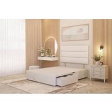 Somnior Chambery 2 Draw Divan Frame with Headboard Plush Velvet Small Single Adjustable Bed