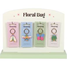 Keychains on sale Something Different Floral Bug Keyring Set Pack - Black