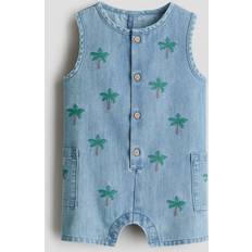 Genbrugsmaterialer Playsuits Børnetøj H&M Embroidery-Detail Romper Suit - Blå
