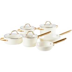 Gold Cookware Sets Beliani Piece Pan Elite Pro Black Gold Cookware Set with lid 10 Parts