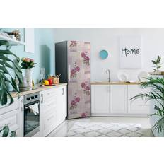 Yellow Self-adhesive Decorations Fleur De Lis Living Paper and Peonies Freezer Door Sticker 190cm H x 70cm W Self-adhesive Decoration