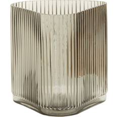 Metro Lane Small Grey Ribbed Glass 14cm H x 15cm W x 15cm D Vase