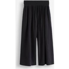 Lindex Cropped Bukser Med Brede Bein - Svart