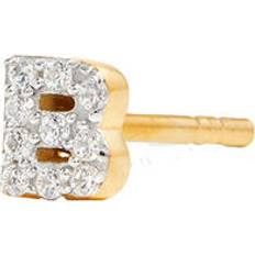 Missoma Jewellery Missoma Pave Initial Stud Earring - 18ct Gold Vermeil/Cubic Zirconia
