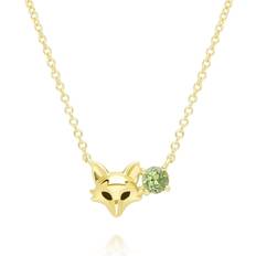 Peridot Halsband Gemondo Gardenia Peridot Fox Necklace - 9ct Yellow Gold