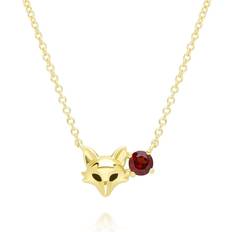 Smycken Gemondo Gardenia Garnet Fox Necklace - 9ct Yellow Gold