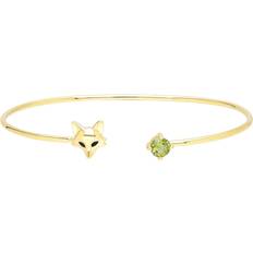 Peridot Bracelets Gemondo Gardenia Peridot Fox Bangle - 9ct Yellow Gold